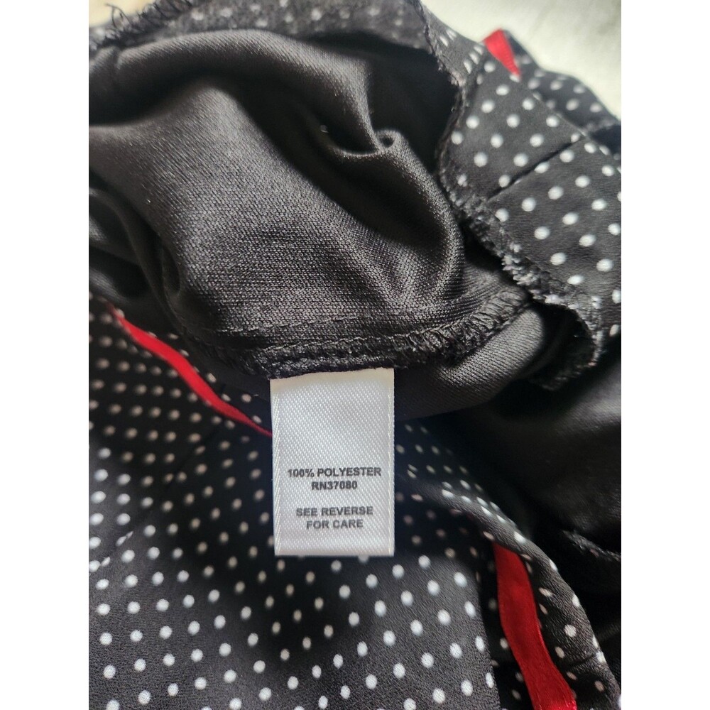 Cato Polka Dot A Line Skirt Black Red Floral Border Midi Womens Sz 12 EUC - Picture 8 of 10